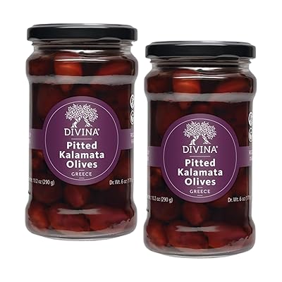 DIVINA Pitted Kalamata Olives, 10.2 oz 2-Pack