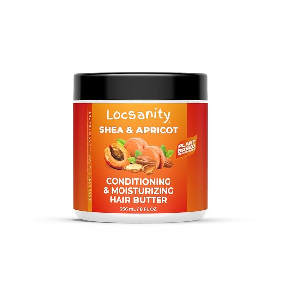 Locsanity Shea & Apricot Loose, Natural, Conditioning and Moisturizing Hair Butter - Strength & Growth Formula