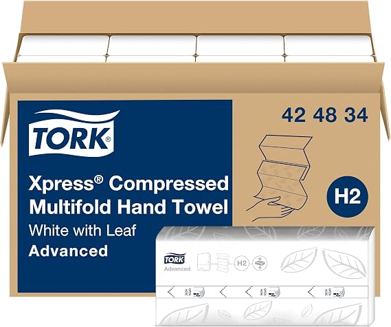 Tork Xpress Compressed Multifold Hand Towel White H2, 12 x 250, 424834