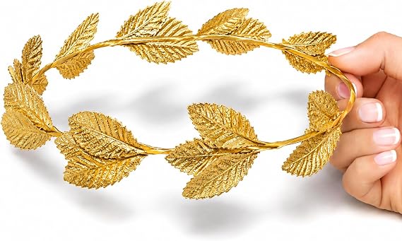 Skeleteen Gold Roman Laurel Headband - Roman Emperor Crown and Greek God and Goddess Wreath Circlet
