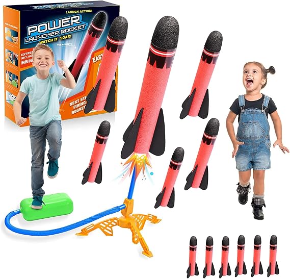 Toys for 3-12 Years Old Boys, Rocket Toy Set Gifts Age 3-9 Year Old Boys | 6 Rockets Included | Outdoor Garden STEM Game | Birthday Christmas Gift