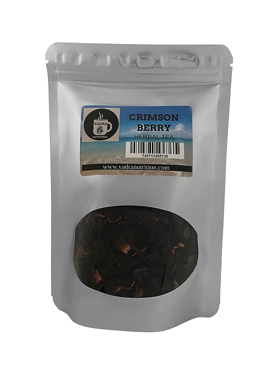 Crimson Berry Herbal Tea Hibiscus Rose Hips Elderberries Cranberries Rooibos (2oz)