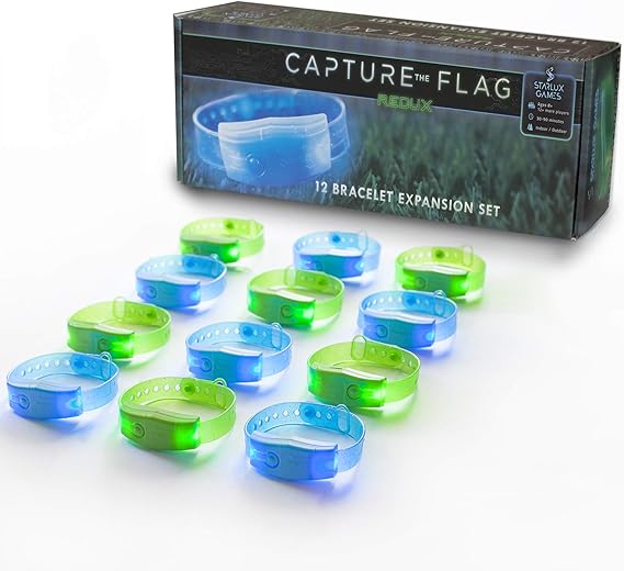 Capture The Flag REDUX: Glow-in-The-Dark Bracelet Expansion Set | Add 12 Players | Outdoor Games for Kids | Gift Idea for Teen Boys | Alternative to Hover Soccer & Light Up Basketball | By Starlux