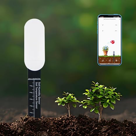 Smart Soil Moisture Meter: Zigbee Soil Tester with Temperature Sensor, Plant Moisture Meter with App Remote Control & Historical Record, Tuya Zigbee Hub Required, Soil Meter for Gardening