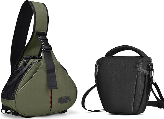 CADeN Camera Sling Bag + Small Camera Case Compatible with Sony Canon Nikon Camera Bag
