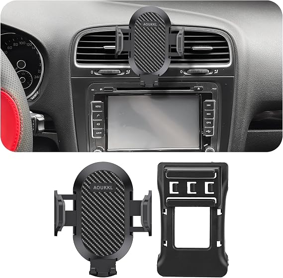 Car Phone Holder Fits for Volkswagen VW 2012-2013 Golf R & 2010-2014 Golf/GTI Accessories,Thick Cases Friendly,Cell Phone Mount for 4.7-7 in Phones,360 Degree Rotation,Easy to Install