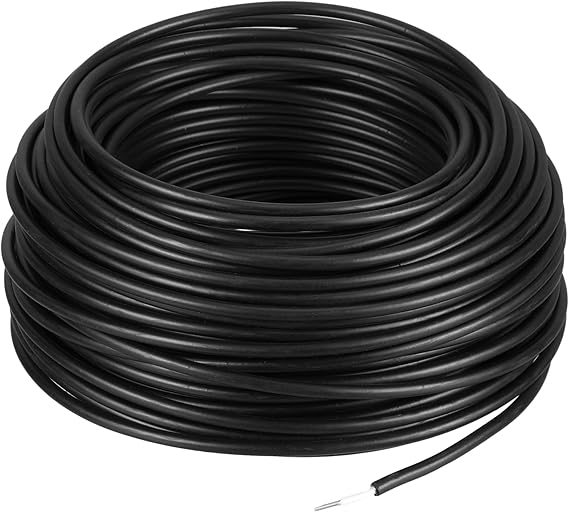 Kanayu Electric Fence Wire Double Insulated,Black,100 Ft, 14 Guage