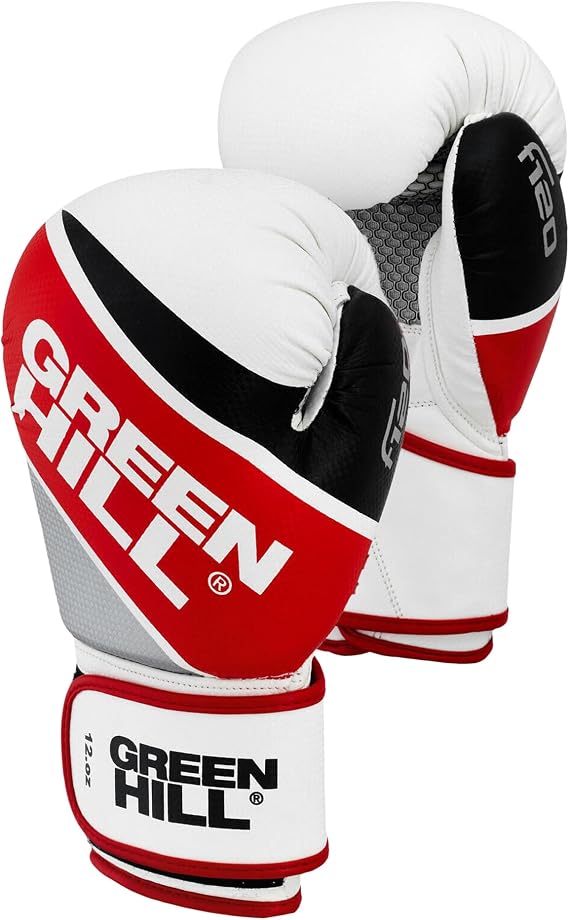 Green Hill F120 Synthetic Leather Boxing Gloves for Men & Women | Shock-absorbing gloves with breathable comfort and secure wrist support for boxing, MMA, Muay Thai and kickboxing.