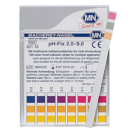 Macherey-Nagel, 92118, pH-Fix 2.0-9.0, Box of 100 Strips