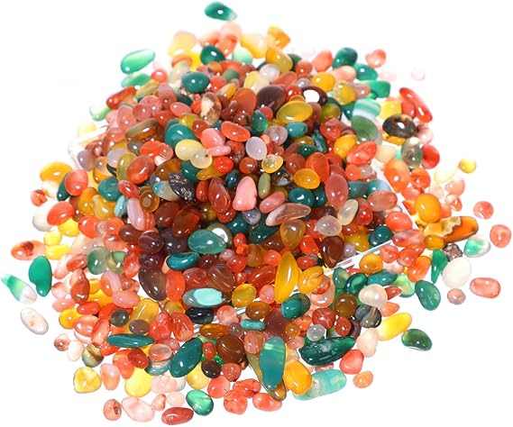 2LB Mix Color Aquarium Gravel Vase Filler 0.2"-0.39" Water Beads for Vases Natural Fish Tank Gravel Glass Beads for Vases