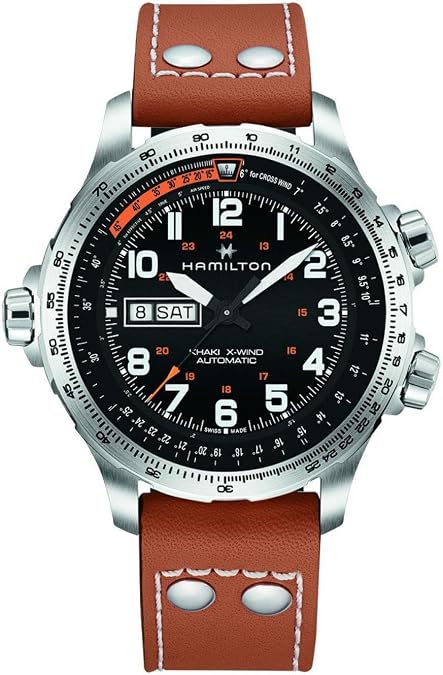 Hamilton Khaki Aviation X-Wind Lefty Automatic Black Dial Men's Watch H77755533