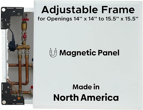 Best 14" x 15.5" Magnetic Wall Access Panel with Adjustable Frame, Flush Universal 20-Gauge Steel Access Door for Drywall/Ceilings, No Flange LEED Compliant Drywall Panel, BA-EZMAG