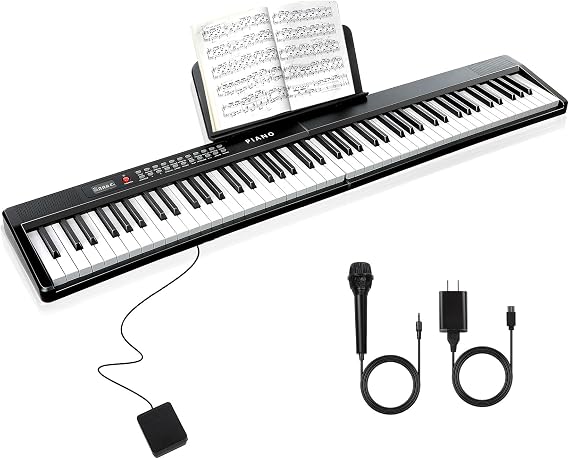 88 Key SEMI-Weighted Keyboard Piano for Beginners w/Teaching Mode