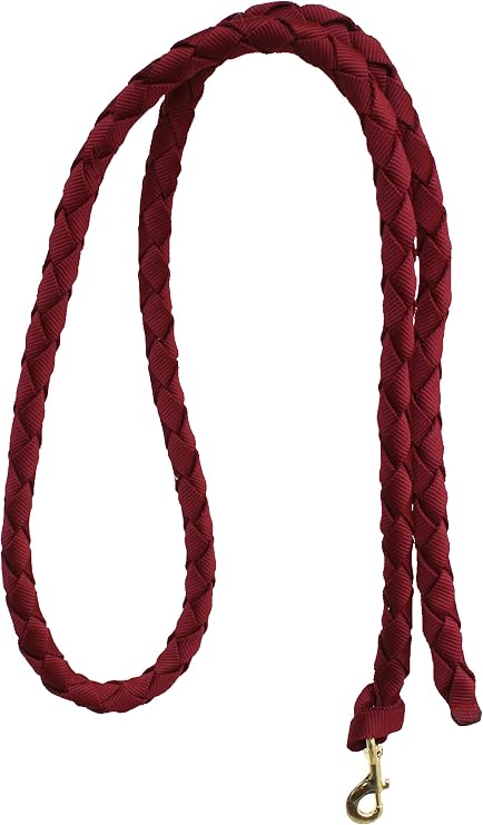 Horse 8' Braided Burgundy Nylon Lead Rope Brass Swivel Bolt Snap 60576BG