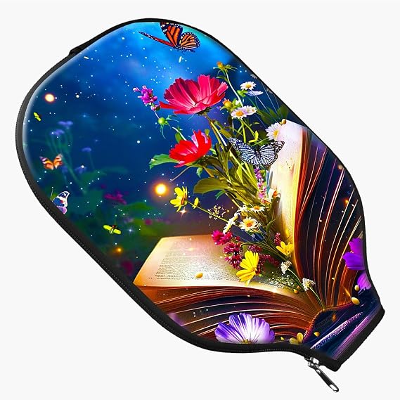 Hummingbird Pickle Ball Paddle Cover, Neoprene Pickleball Paddle Sleeve with Zippered, Universal Paddle Storage Bag Size 8.66" x 11.4", Pickleball Paddle Case for Women Men