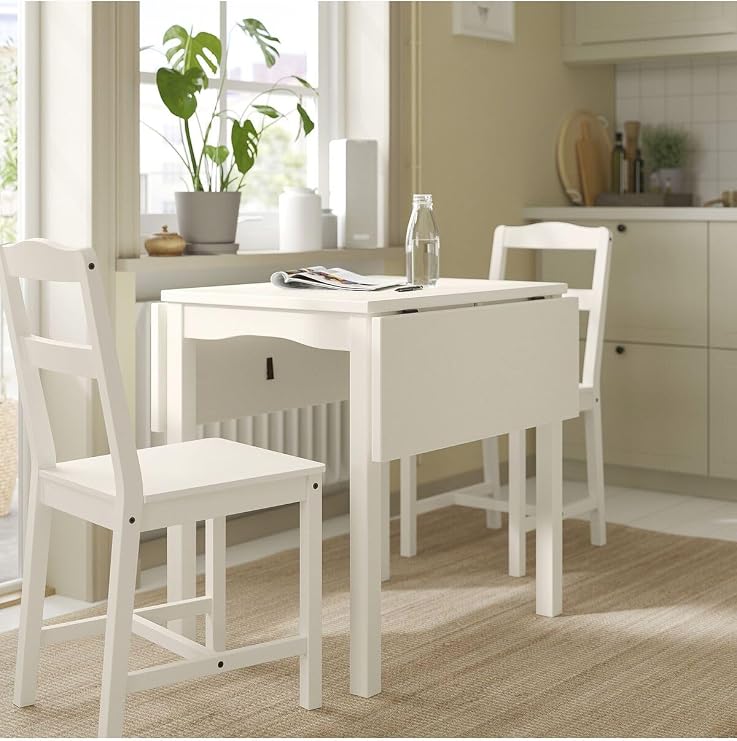 IKEA Katlanır Mutfak Masası, Beyaz, 2-4 Kişilik, 55-109x74 cm