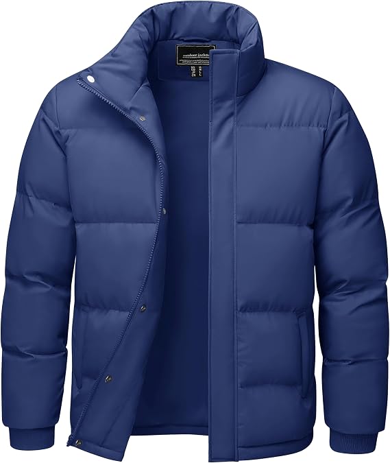 Cotrasen Men's Puffer Jacket Water Resistant Windproof Down Jackets Zip Up Warm Quilted Winter Coats for Men