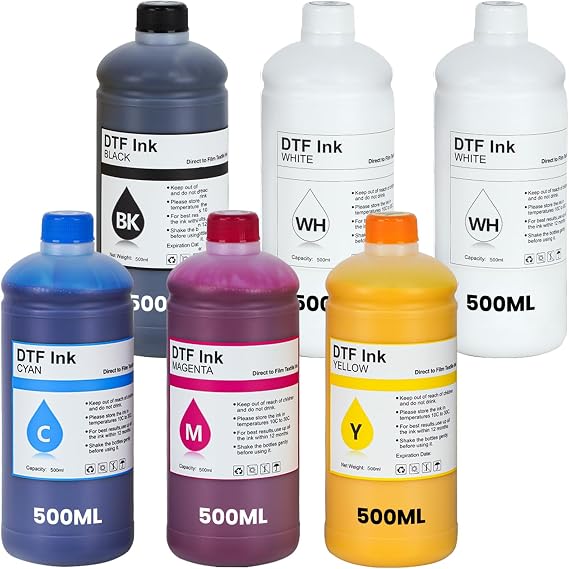 Premium DTF Ink 500 ml 6-Pack, DTF Heat Transfer Ink Refill ET-8550
