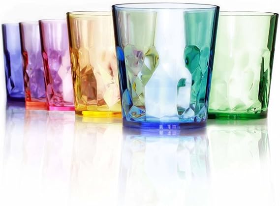 SCANDINOVIA - 13oz Unbreakable Premium Drinking Glasses Set of 6 - Made in Japan - Super Grade Acrylic Plastic - Perfect for Gifts - Dishwasher Safe - Cups Reusable Drinkware Tumblers Kids | Middle-size 13 oz straight-profile cups, 400 ml brimful, set of 6