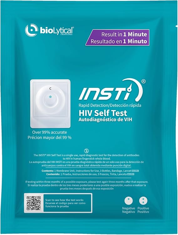 INSTI HIV Self Test - Rapid HIV Test Kit at Home | Blood-Based Home Testing | Results in 1 Minute