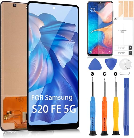 LCD Display for Samsung Galaxy S20 FE 5G Screen Replacement for Samsung S20FE 5G SM-G781 SM-G781B SM-G781U SM-G781W SM-G781F/DS 6.5" Touch Screen Digitizer Full Assembly Repair Parts