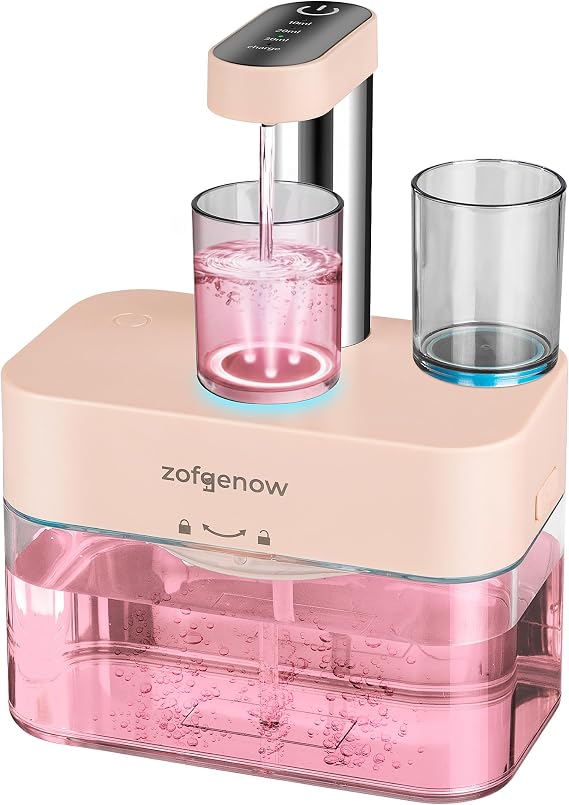 ZOFGENOW Automatic Mouthwash Dispenser, Wall Mounted, Pink