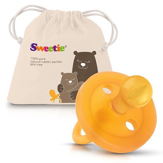 Sweetie Rubber Pacifier Natural Rubber Pacifier Rounded 1 Count (6-12 Month/Medium)