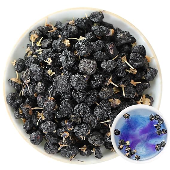 100% Dried Black Wolfberry 100G/3.52oz Black Goji Berries Black Wolfberry Tea Caffeine-Free Tea Gluten-Free