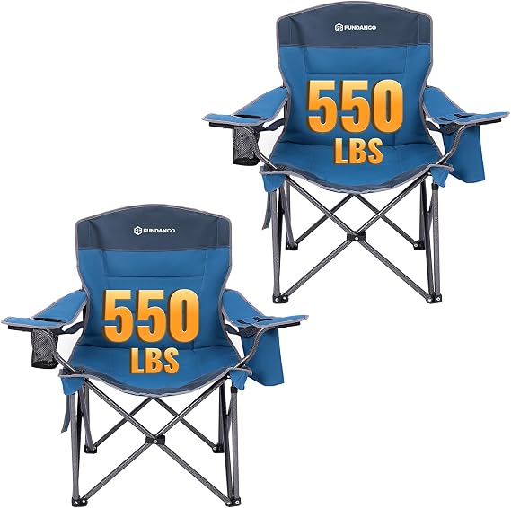 FUNDANGO Oversized Camping Chair with Cooler, Cup Holder and Bag