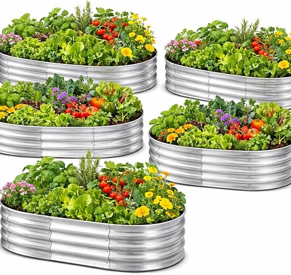 Galvanized Raised Garden Bed for Outdoor: 4X2X1ft Durable Metal Vegetable Plant Container Kit(2 Pack)