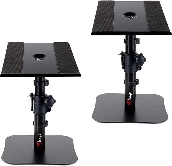 Tlingt Desktop Speaker Stands Pair, Sturdy Flat Base, Height & Tilt Adjusts