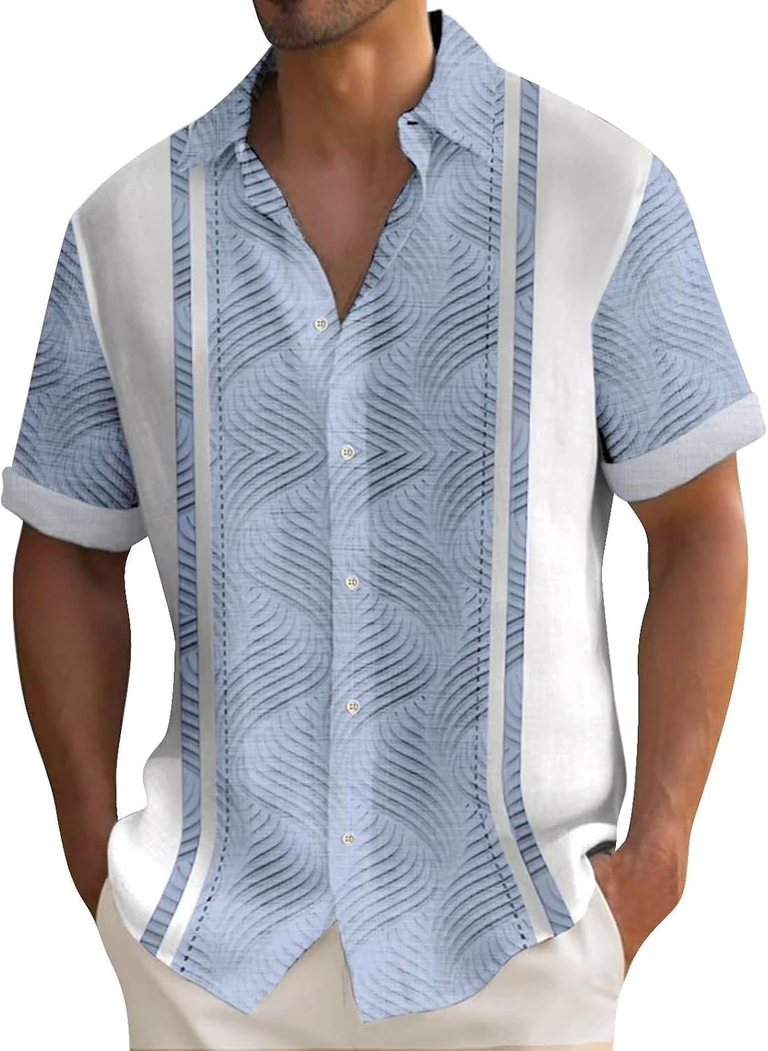 Mens Hawaiian Shirts Short Sleeve Vacation Beach Hawaii Shirt Relaxed Fit Button Down Cuban Shirts