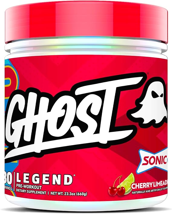 GHOST Legend Pre-Workout Powder, Sonic Cherry Limeade, 30 Servings
