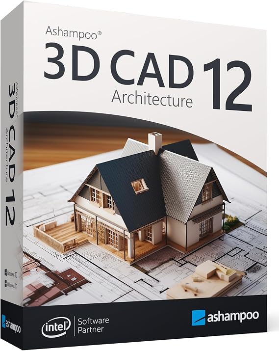 3D CAD Architecture 12 - design Software for house, garden, balcony, photovoltaic, walls - 2D 3D objects for Win 11, 10