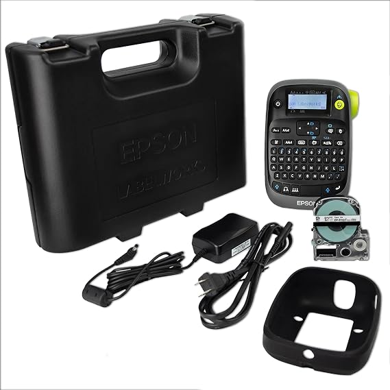 LABELWORKS Epson LW-PX300VP Industrial Label Maker Kit - Case Included | Handheld industrial label printer kit with case & accessories, uses PET, magnetic & 203/205 shrink tube tapes, office ID