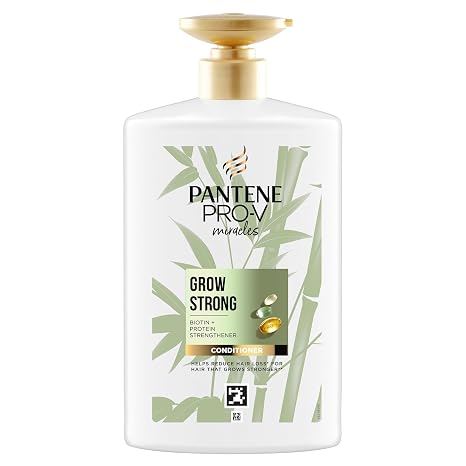 Pantene Pro-V Grow Strong Conditioner with Biotin 1000 ml Pump Dispenser With protein enhancer Pro-V Miracles conditioner helps reduce hair loss due to hair breakage for dry hair