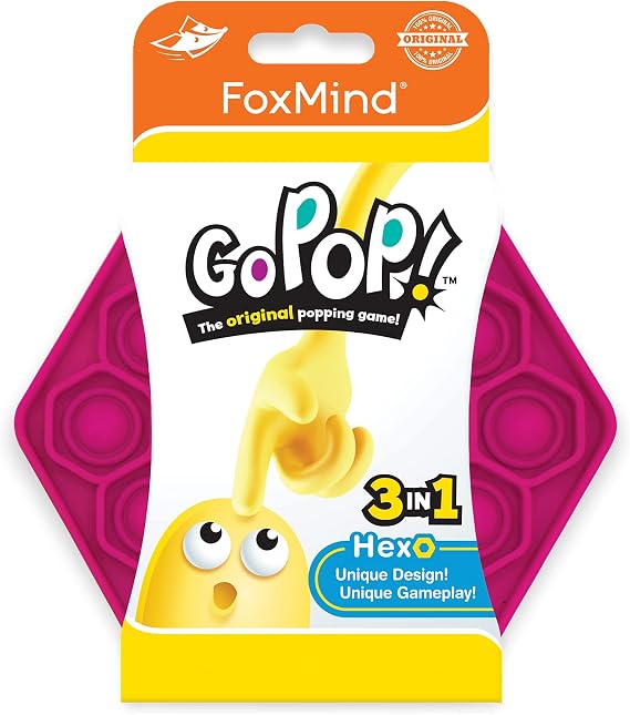 FoxMind, Go Pop! Hexo, Magenta, The Original and Ingenious Tactile Game.