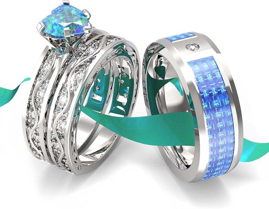 Wedding Ring Sets His And Hers Promise Ring Wedding Ring Sets His And Hers Couples Women 925 Sterling Silver Moissanite Man Sterling Silver Wedding Band