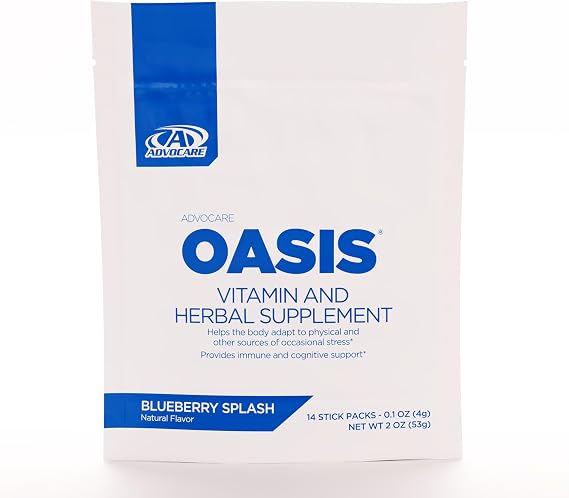AdvoCare Oasis Vitamin and Herbal Drink Mix, Blueberry Splash, 14 Sticks