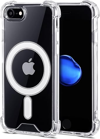 JProtect Magnetic Case for iPhone SE for MagSafe Case/for iPhone SE 3rd gen 2022 / 2nd gen 2020 / iPhone 8/7 / Clear Phone Shockproof Magnetic Cover for iPhone SE Case for MagSafe