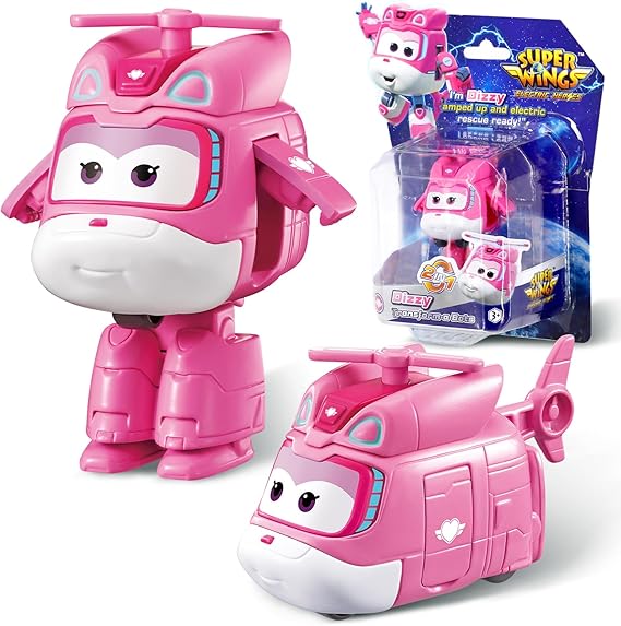 Super Wings Transformable Toys, 2 in Dizzy Robot Transforming Action Figures, 2-in-1 Mode Robot Toys for Boys Girls 4-6 6-8, Fun Plane Toys for Boys Toddlers Kids Age 3 4 5 6 7 8