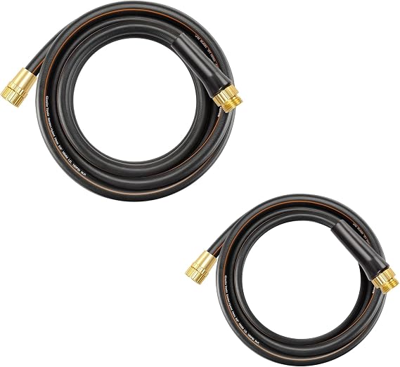 Giraffe Tools Short Leader Garden Hose 10 ft, Heavy Duty Black Garden Hose 5/8 in with Leader Hose 2ft x 5/8", Short Water Hose Heavy Duty, Lightweight
