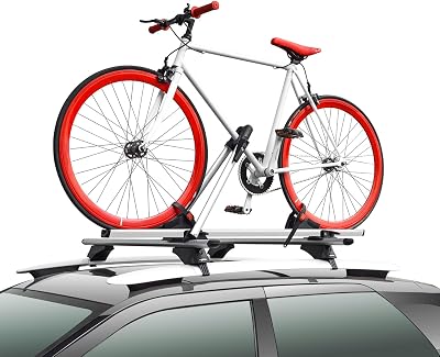 Car Rooftop Mounted Bike Carrier Rack Universal Mounting up to 33Lbs Silver