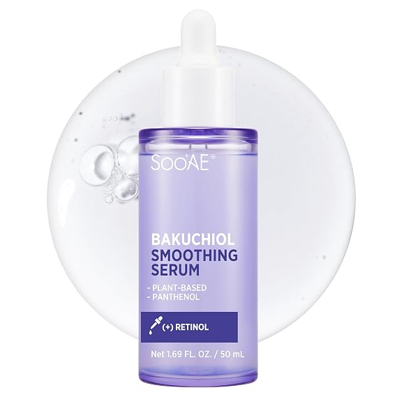 Soo'AE Bakuchiol Smoothing Serum - Korean Face Serum for Nourishing with Panthenol & Collagen, Revitalizing, Clean Beauty, Daily Care, Cruelty-Free,1.69 fl. oz