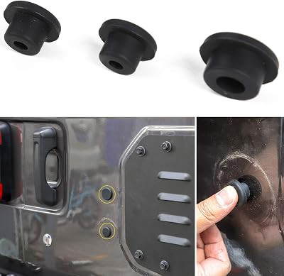 Voodonala Rubber Tailgate Plugs Sets for Jeep Wrangler JL JLU 2018-2024, Removed Tire Carrier Bumper Anti-dust Waterproof, Black, 3 Pack