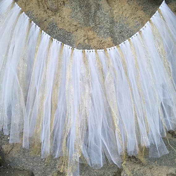 High Chair Skirt - Baby Birthday Tutu High Chair Decoration For Birthday Party Supplies, Gold