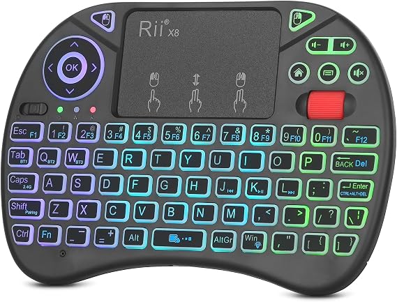 Rii X8 Mini Keyboard,BT+2.4G Dual Mode Portable Keyboard for HTPC/IPTV