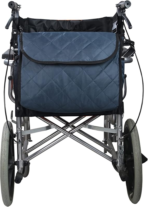 Wheelchair Rear Back Bag, Waterproof Wheelchair Bag Hang on Back Backpack Messenger Storage Bag for Men, Women (Navy Blue)