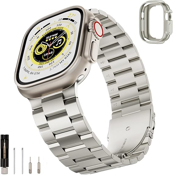 SUNFWR Metal Bands Compatible with Apple Watch Band Business for Men