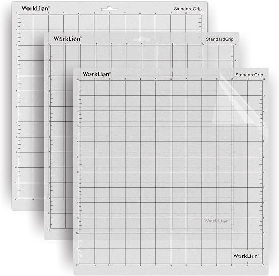 Cutting Mat Compatible With Silhouette Cameo: (12x12 inch,3 Mats) Standard Adhesive Sticky Durable Clear Craft Cut Mats - Replacement Accessories